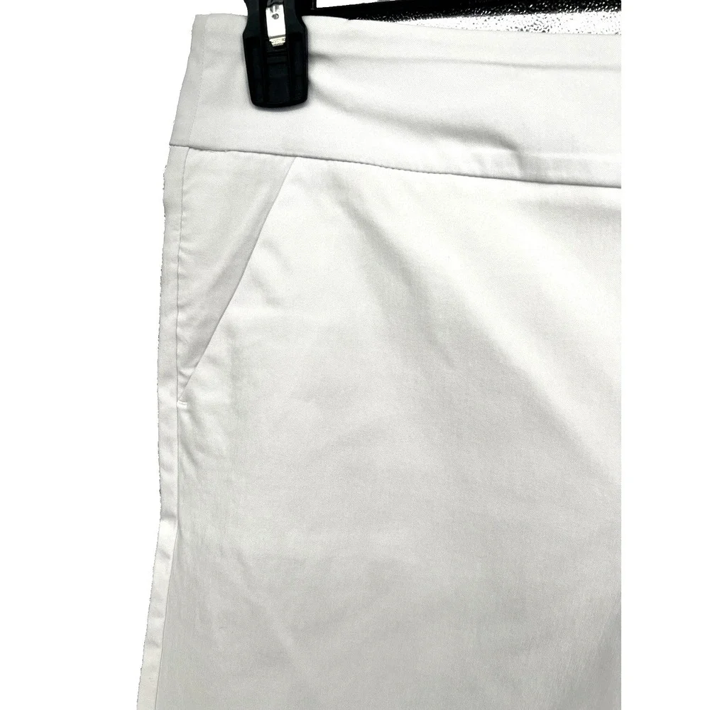 NEW Allison Daley Shorts Women 16‎ XL White Chino Bermuda Tummy Control Panel